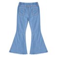 thumbnail image 6 of Xnihocha Kids Girl‘s Denim Pants Ribbed Bell Bottom Flare Leggings Jeans Trousers Light Blue 4, 6 of 6