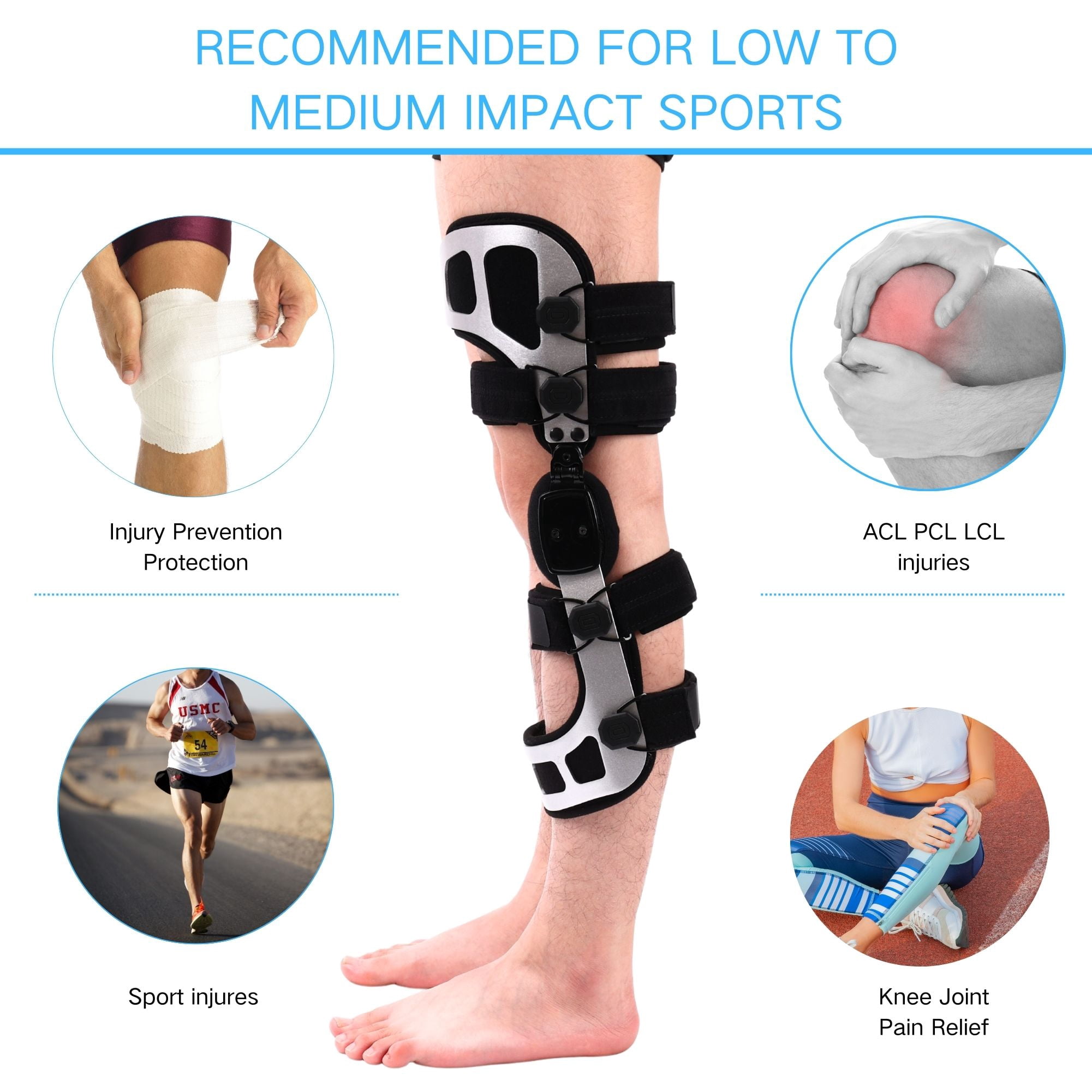 OA Unloader Knee Brace, Double Upright Unloader Knee Brace for ACL, PCL, Mild Osteoarthritis, Bone-on-Bone Pain and Meniscus Tear, Dual Unloading Support for Medial and Lateral