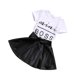 thumbnail image 3 of Sonducket 2 uds. Ropa de bebé, conjunto de camiseta de manga corta para niña, camiseta, conjuntos de ropa Blanco negro 80cm, 3 of 6