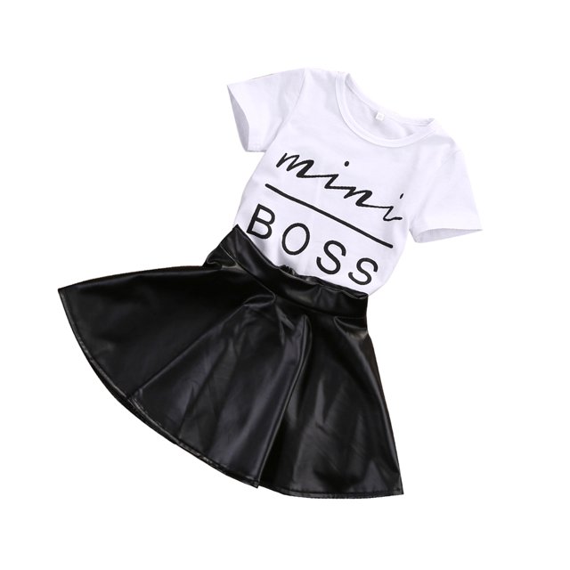 Qarigey 2 uds. Ropa de bebé, conjunto de camiseta de manga corta para niña, camiseta, conjuntos de ropa Blanco negro 80cm