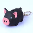 thumbnail image 3 of Dalazy Pig Keyring Key Chain Bag Pendent Lamp Multipurpose Ornament Party Gift DIY Prop Funny Smooth Surface Luminous Black D Buckle, 3 of 6