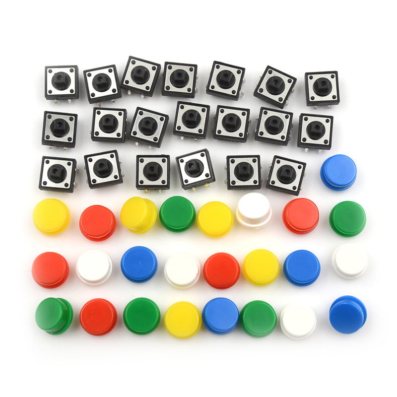 20Set Momentary Tactile Push Button Touch Micro Switch 4P PCB Caps12x12x7.3m di