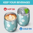 thumbnail image 4 of Floral 12oz Stainless Steel Insulated Wine Tumbler with Lid and Straw – Double Wall Vacuum Mug for Hot & Cold Drinks, 304 Steel Interior, Sweat-Free Design,Thanksgiving,Christmas, Spring,Flower, 4 of 5