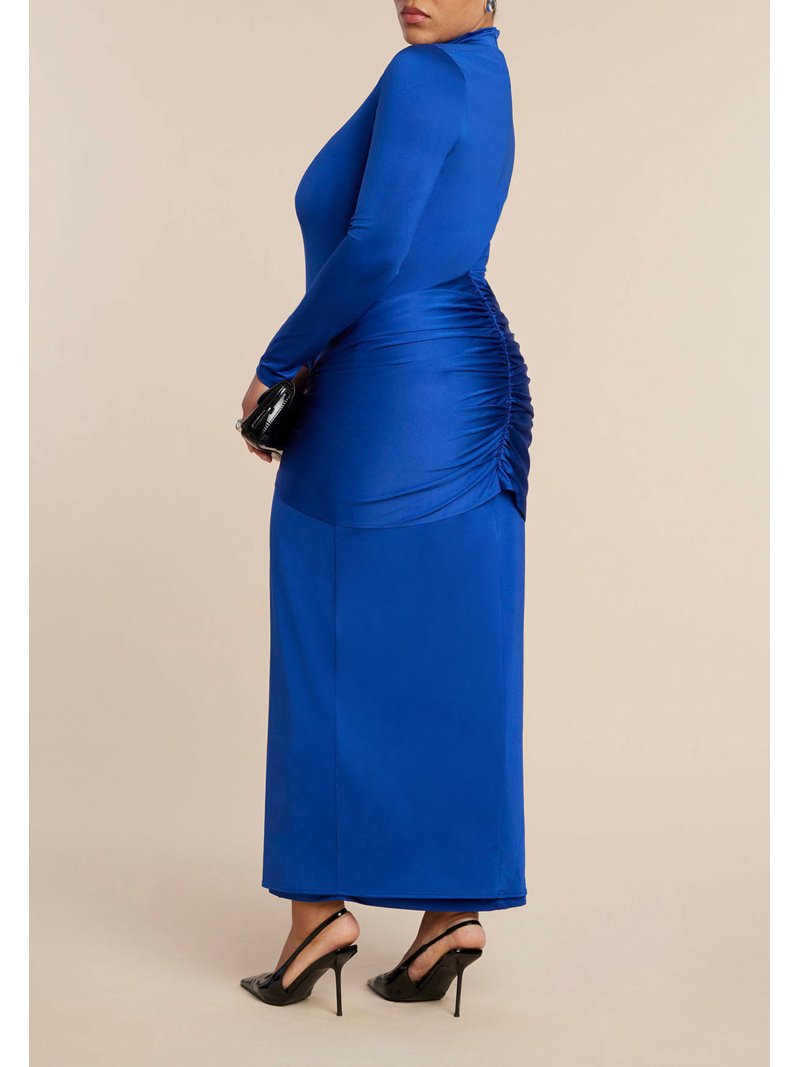 lilla p maxi dress Metallic Seamed Maxi Dress Copper Denim / Size 10