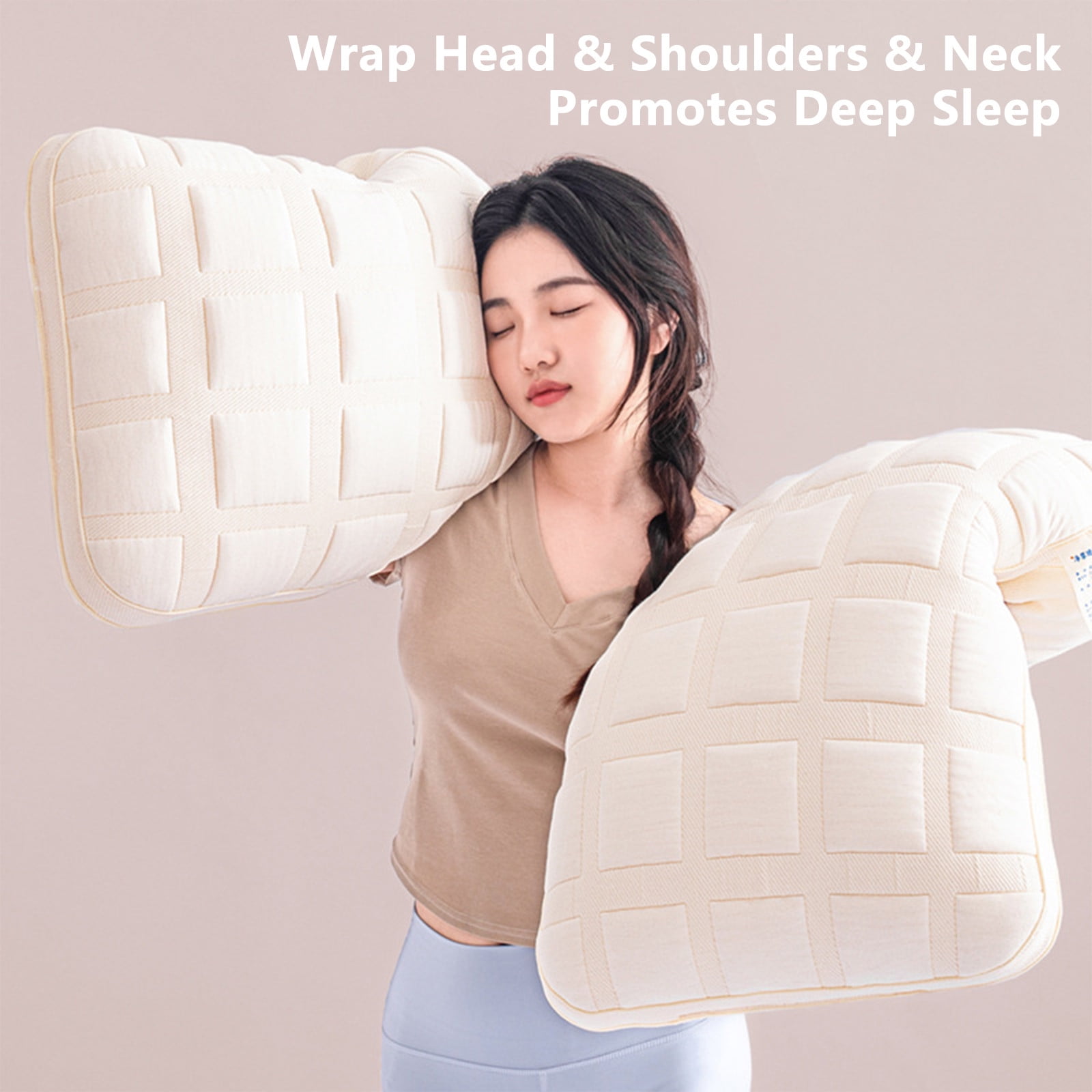 Qiopertar Adjustable Cervical Pillow, Orthopedic Memory Foam Pillow for Neck Pain, Medium Firm Support Pillow for Side Back Stomach Sleepers Home Hotel Use