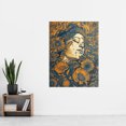 thumbnail image 3 of Loving Spring Floral Boho Duotone Illustration Extra Large XL Wall Art Poster Print, 3 of 3