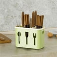 thumbnail image 1 of Nomeni Rack Chopstick Tube Wall Mounted Non Punching Chopstick Cage Kitchen Household Drain Chopstick Rack Three Layer Grid Chopstick Cage, 1 of 9
