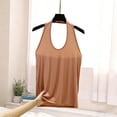 thumbnail image 4 of ClodeEU Women's Solid Color Spaghetti Strap Camisole, Basic Sleeveless Layering Tank Tops Khaki,Womens Plus XL, 4 of 5