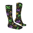 thumbnail image 4 of Lsque Mardi Gras Carnival4 Printed Crew Socks Men's Women's LightWeight Thin Casual Calf Socks ,Knee High Socks,Cotton Socks, 4 of 9