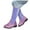 Purple, variant on Girls Knee High Boots Fashion Gitter Sparkly Mid Calf Riding Dress Booties for Toddler