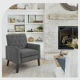 thumbnail image 2 of LUE BONA Linen Accent Chairs Set of 2 18.5" H, Comfy Living Room Chair, Modern Armchair Adult for Small Space, Bedroom, Carbon Gray, 2 of 5