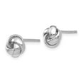thumbnail image 2 of Real 14kt White Gold Polished Knot Post Earrings; for Adults and Teens; for Women and Men, 2 of 3