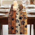 thumbnail image 3 of Table Runners 90 Inches Long Dress Scarves, Burnt Orange Brown Farmhouse Coffee/Dining/Kitchen Table Runner for Living Room, Farmhouse Dog Paw Vintage 13x90 Inch, 3 of 9
