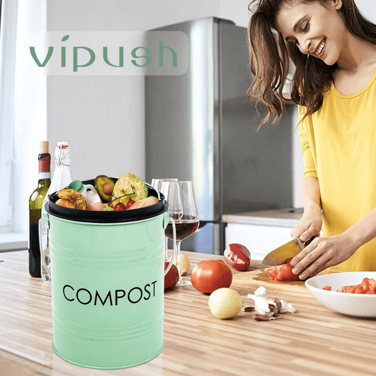 Vipush Compost Bin Kitchen Counter, Durmmur 1.0 Gallon Indoor