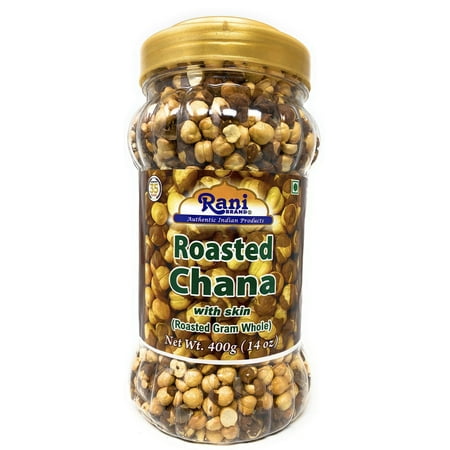 Rani Roasted Chana (Chickpeas) Plain Flavor 12.3oz (350g) PET Jar ~ All Natural | Vegan | No Preservatives | Gluten Friendly | Indian Origin | Great Snack, Ready to Eat
