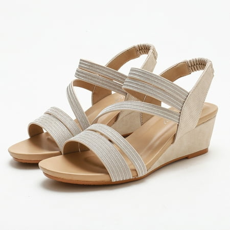 

Vedolay Women Summer Sandal Slides for Women Comfort Adjustable Slide Sandals Sport Recovery Sandals Gold 7