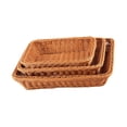 thumbnail image 2 of 3x Cesta de pan Bandeja para servir Cesta de desayuno rústica Decoración Organizador de almacenamiento Cesta de fruta tejida a mano para bocadillos de, 2 of 8