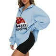 thumbnail image 3 of Sudaderas de Cuello Redondo de Navidad Para Mujer Moda Casual Manga Larga Plaid Impreso Tops Blusa Odeerbi  ODB190802, 3 of 5
