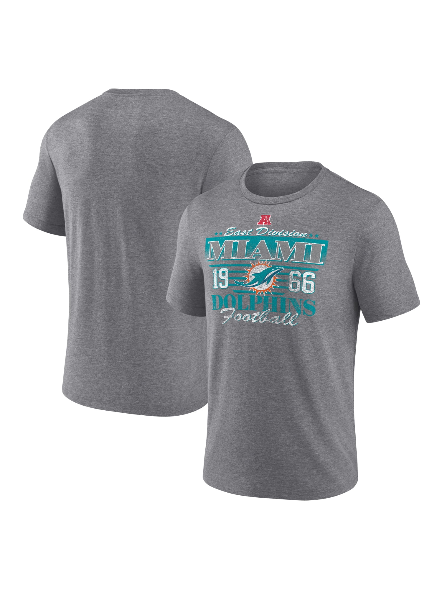 NFL Miami Dolphins Men's Synthetic Gray Heather Short Sleeve T-Shirt