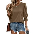 thumbnail image 2 of Fantaslook Blouses for Women Dressy Casual 3/4 Length Sleeve Womens Tops with Smocked Cuffs Fashion Shirts, 2 of 8
