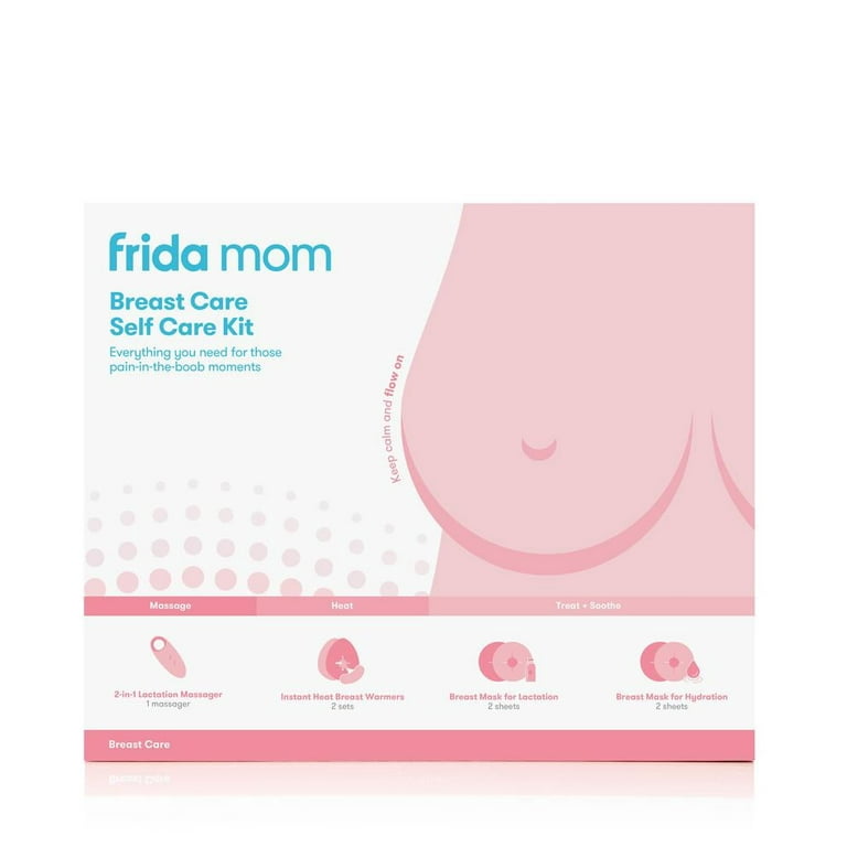 Frida Mom Breast Care Self Kit - 2-in-1 Lactation Massager, Instant
