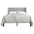 thumbnail image 2 of Castle Place Button Tufted Wingback Velvet Upholstered Bed, Silver Grey, King, 2 of 10