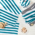 thumbnail image 4 of (6 pack) Mainstays Teal & White Cabana Stripe Beach Towel, 28" x 58", 4 of 5