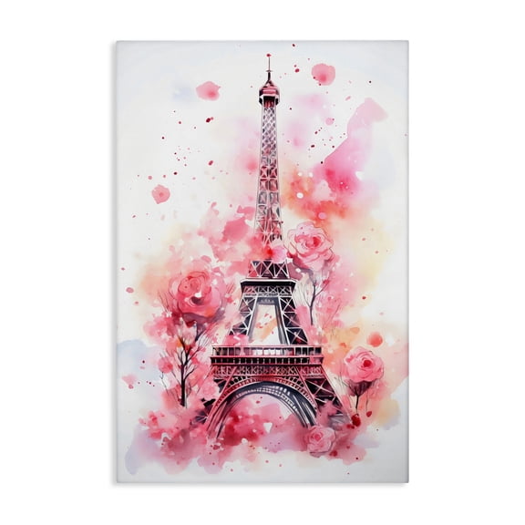 Stupell Industries Glam Eiffel Tower In Roses Canvas Art, 16 x 24, by Creative Studio