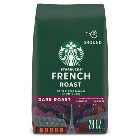 Starbucks French Roast  Flavored Ground Coffee  Dark Roast Hot or Iced Coffee  28 oz