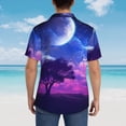 thumbnail image 4 of Gukieu Dreamy Colorful Starry Sky Print Men's Short-sleeved Shirts, Button-down Lapel Hawaiian Shirts, T-shirts, Beach Vacation Summer Casual Wear,Large, 4 of 7