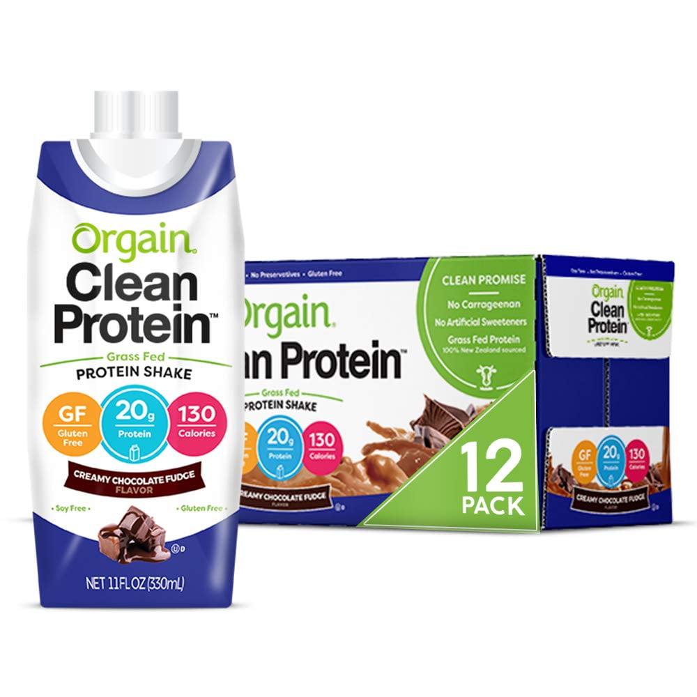 Orgain Grass Fed Clean Protein Shake, Creamy Chocolate Fudge Meal