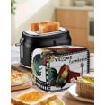 thumbnail image 4 of Farmhouse Rooster Small Toaster Cover 2 Slice, Kitchen Appliance Covers, Rustic Red Barn Windmill Sunflowers Toaster Oven Cover with Loop, Bread Machine Cover Polyester Dust Cover Protection, 4 of 4