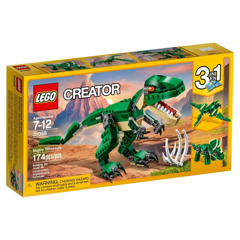 LEGO Creator 3 in 1 Mighty Dinosaur Toy, Transforms from T. rex to  Triceratops to Pterodactyl Dinosaur Figures, Great Gift for 7 - 12 Year Old  Boys 