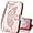 B Rose Gold, variant on Wallet Case for Samsung Galaxy A03 Core,PU Leather Wallet Flip Protective Phone Case Wrist Strap Card Slots Holder Pocket Emboss Butterfly Flower Stand Case for Samsung Galaxy A03 Core Purple