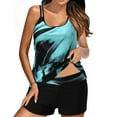 thumbnail image 4 of Women‘s Plus Size Tankini Swimsuits Two Piece Bathing Suits Tummy Control Swimwear Top With Boyshort, 4 of 8