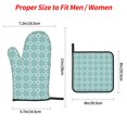 thumbnail image 2 of Pofeuu Blue Print Print Oven Mitts and Pot Holders 4 pcs Set,High Heat Resistant 500 Degree Extra Thicken Long Kitchen Cotton Oven Glove for Cooking, 2 of 6