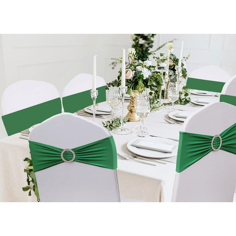 dxynlzq 50 Pack Emerald Green Chair Sashes for Chairs Covers