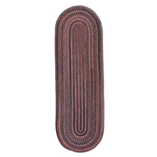 Colonial Mills Rug BA40R030X156 2 ft. 6 in. x 13 ft. Braided Wool Runner Sunset Red
