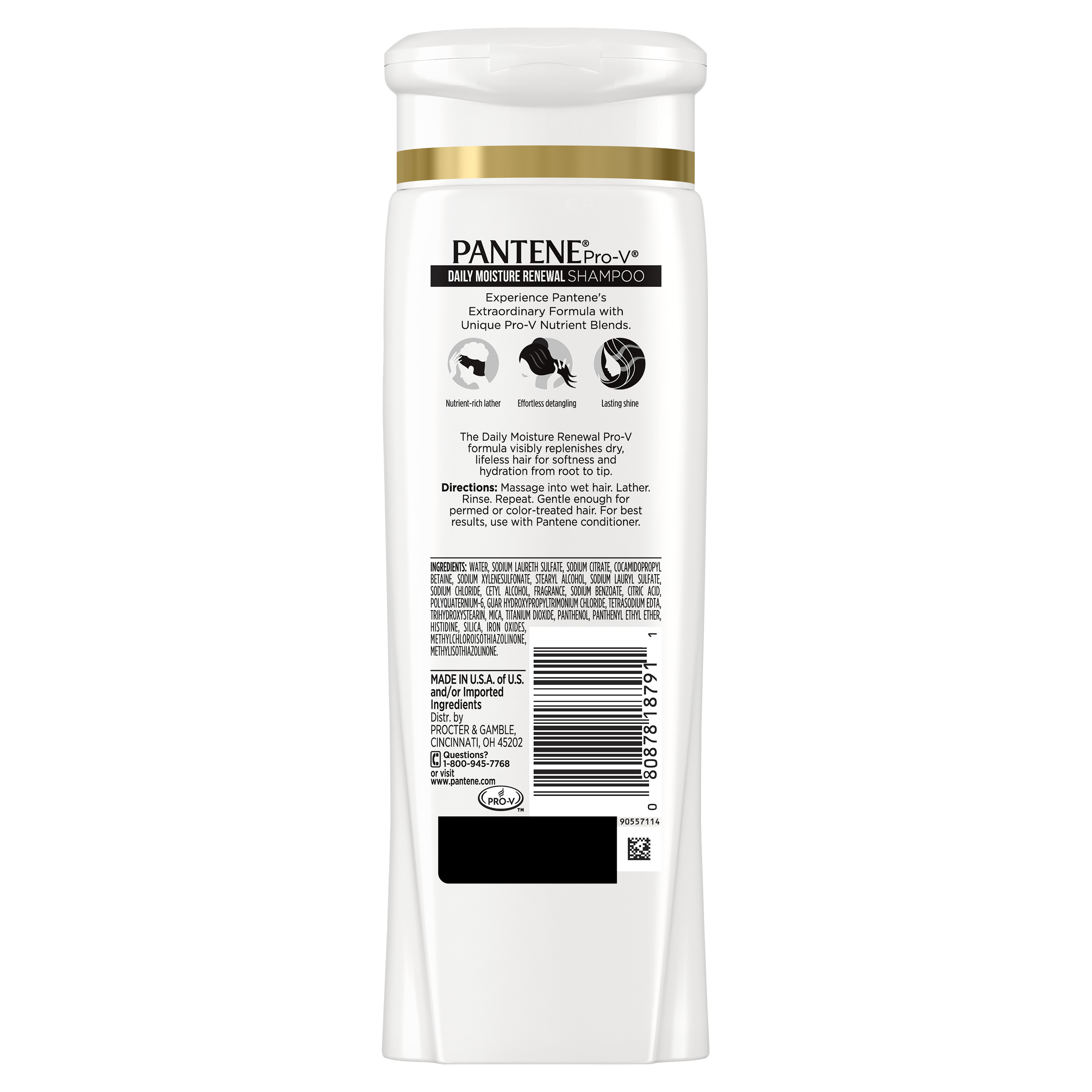 Pantene Pro-V Daily Moisture Renewal Detangling Shampoo, 11 fl oz - image 2 of 6