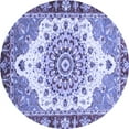 thumbnail image 1 of Ahgly Company Machine Washable Indoor Round Abstract Blue Modern Area Rugs, 5' Round, 1 of 4