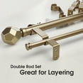 thumbnail image 6 of SKYPLUS LIVING 1-1/8 inch Double Window Curtain Rods with Faceted Finials, Adjustable 36-72 in,Gold, 6 of 8