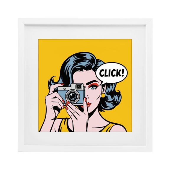Stupell Industries Click Retro Photographer White Framed Print Under Glass, design by Andreas Magnusson