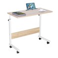 thumbnail image 1 of Portable Mobile Standing Desk, 27.9" to 37.4" Height Adjustable Laptop Desk Bedside Couch Rolling Computer Table with Lockable Wheels, 1 of 7