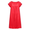 thumbnail image 5 of Puntoco Satin Nightgowns for Women Silk Nightgown Pleated Loose Night Shirts Short Sleeve Sleep Shirts, 5 of 7