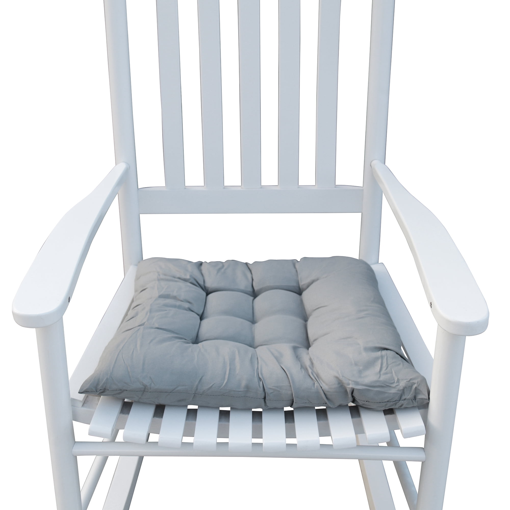 Outdoor Wooden Rocker Chair, Finished Porch Leisure Rocking Chair No Mat Needed for Patio Garden, White