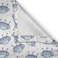 thumbnail image 4 of Ambesonne Spaceship Valance Pack of 2, Flying Saucers and Stars, 54"X18", White and Pale Ceil Blue, 4 of 5