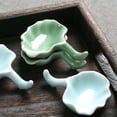 thumbnail image 2 of Celadon Lotus Leaf /Ceramic Chopstick Holder, Chopsticks Rest, Sushi Plate, Snack Dip Tray, Chopstick Stand For Home, Soy Sauce Dish-Green 2-Lotus leaf, 2 of 6