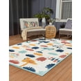 thumbnail image 4 of Unique Loom Belize Outdoor Collection Area Rug - Moho (7' x 10' Rectangle White/Navy Blue), 4 of 12
