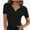 Black, variant on Womens V Neck T Shirts Short Sleeve Slim Fit POLO Tops Solid Color Trendy Summer Basic Tee T-Shirts