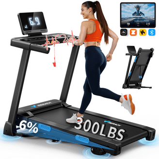 Foldable Electric Treadmill For Home With Incline - 2.5HP, 15 Programs, 250 LB Capacity, LCD Display (48x24x48 Inches)